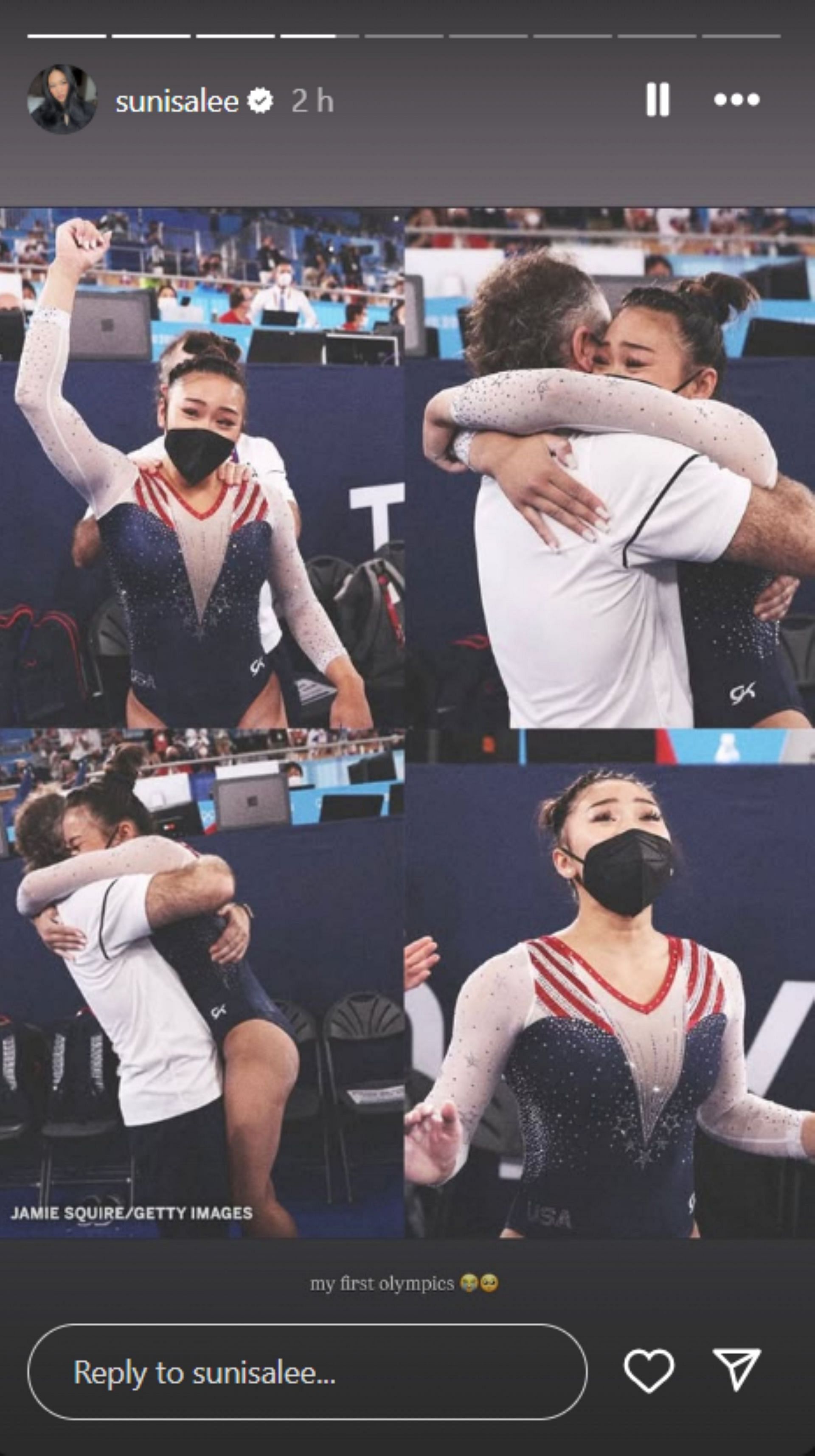Lee's first Olympic feelings; Instagram - @sunisalee
